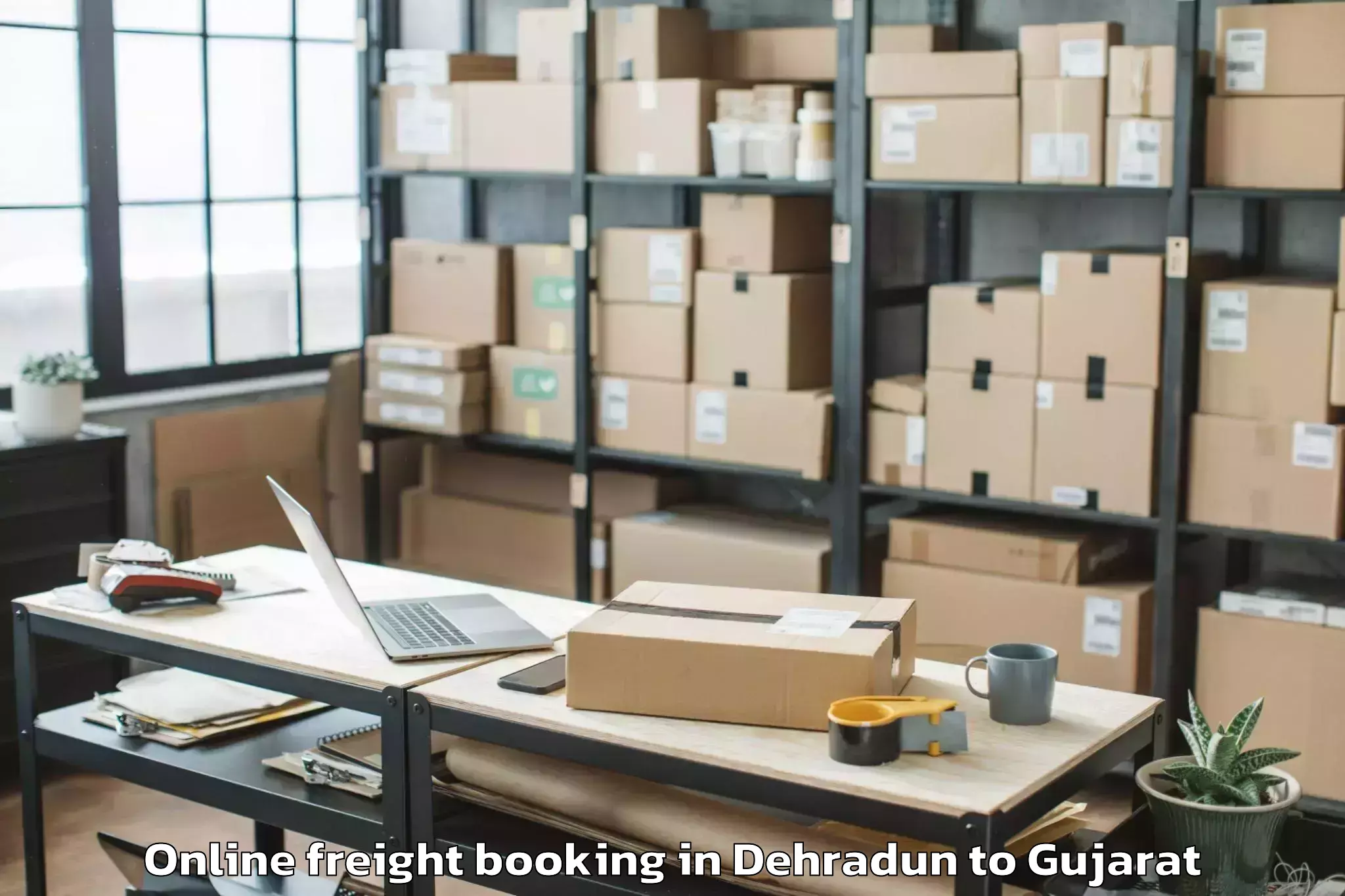 Efficient Dehradun to Gandhidham Online Freight Booking